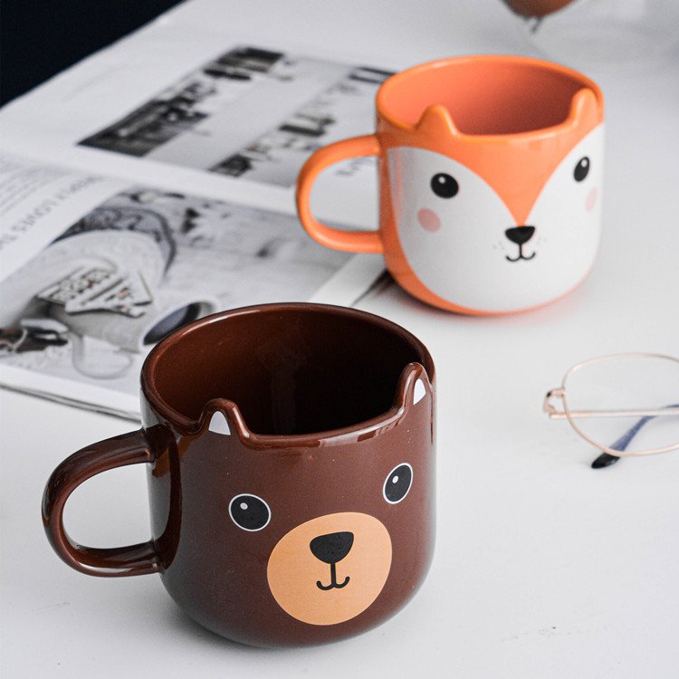 hot sale drinkware nordic espresso cup custom logo animal pattern cute tea coffee ceramic mugs for gift