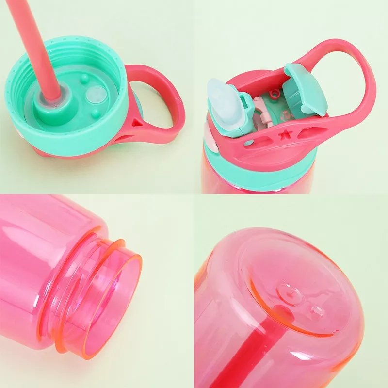 Wholesale bpa free customized 480ml kids drinking bottle plastic drink kids water bottles with straw
