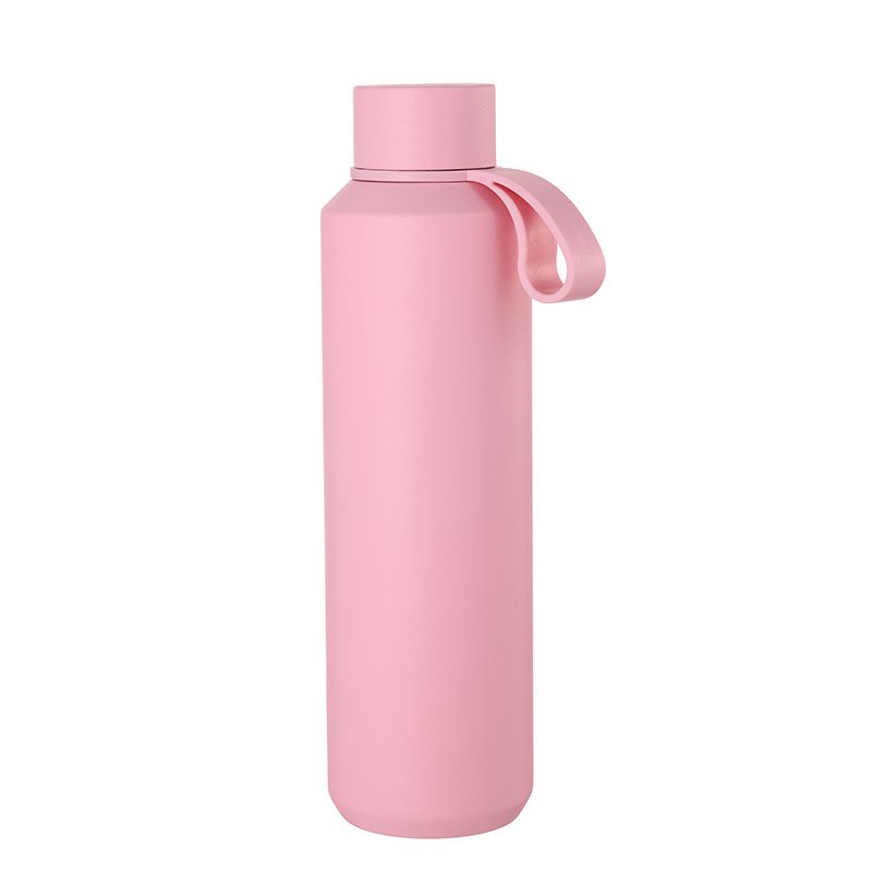 Customized logo private printing 620ml stainless steel water bottle vacuum flask with silicone handle