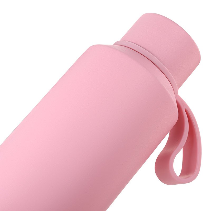Customized logo private printing 620ml stainless steel water bottle vacuum flask with silicone handle