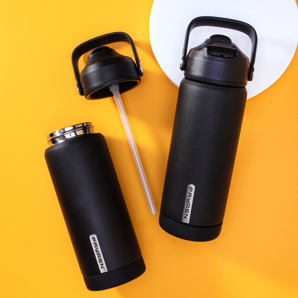 New Design Colourful 12oz 18oz 32oz Stainless Steel Vacuum Flask Sport Drinking Insulated Water Bottle with straw easy carry