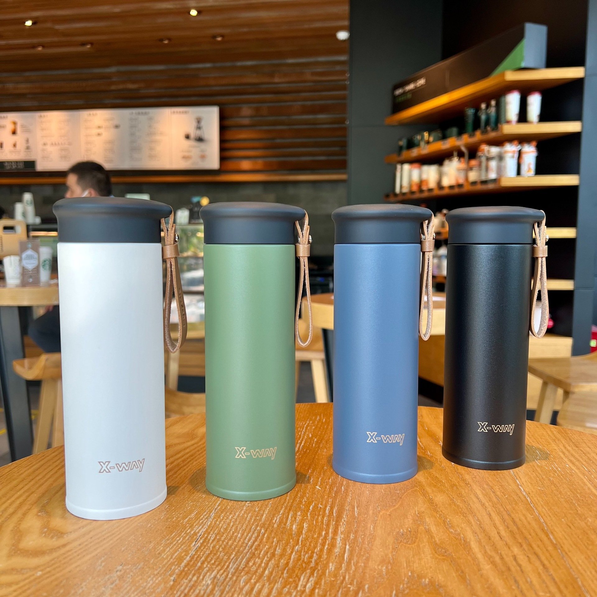 Business custom 450ml leakproof stainless steel vacuum flasks double wall insulated sports thermal water bottle with tea filter