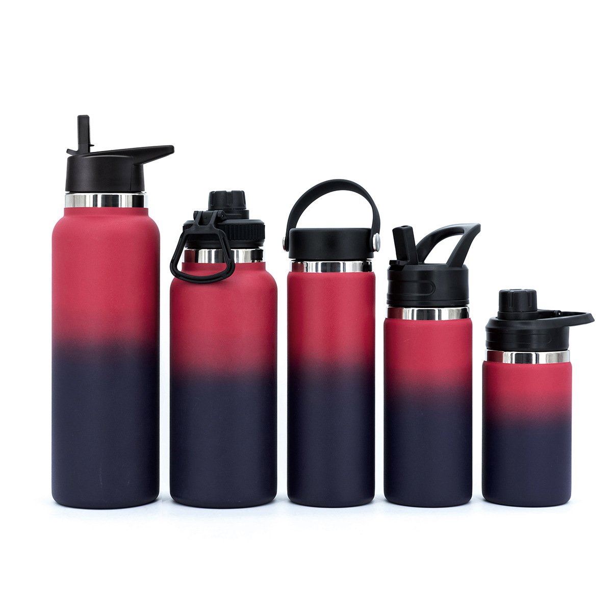 Colorful oem lid double wall 18/8 304 stainless steel drinking custom logo hot sport vacuum water bottle bulk with handgrip