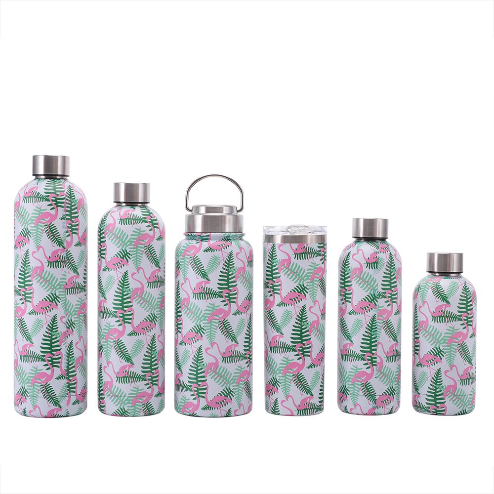 Colorful oem lid double wall 18/8 304 stainless steel drinking custom logo hot sport vacuum water bottle bulk with handgrip