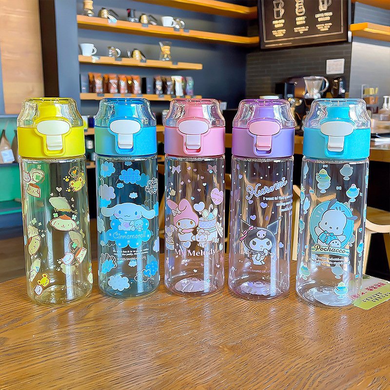 550ml cute cartoon children student water bottle outdoor children summer portable drinking kitty kuromi anime water bottle