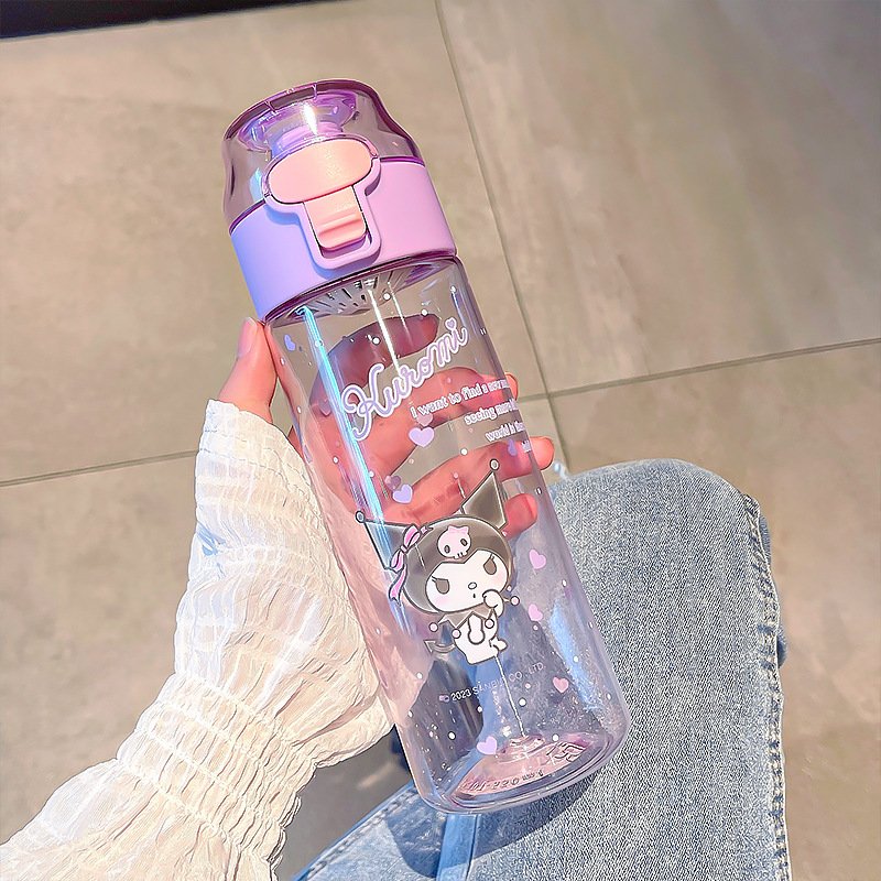 550ml cute cartoon children student water bottle outdoor children summer portable drinking kitty kuromi anime water bottle