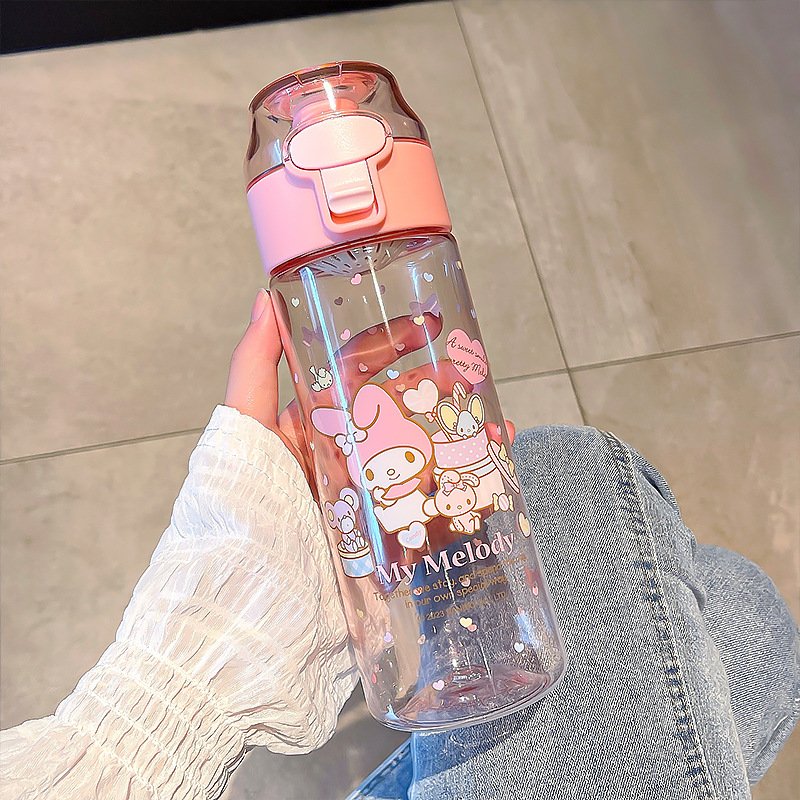 550ml cute cartoon children student water bottle outdoor children summer portable drinking kitty kuromi anime water bottle