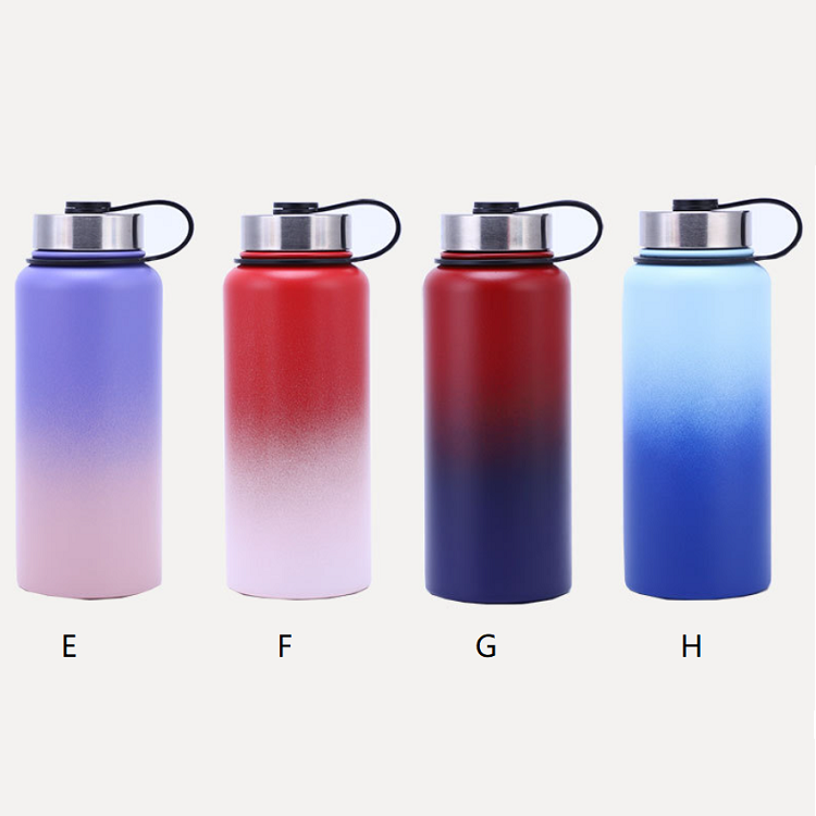 Reusable custom logo double wall thermal vacuum insulated flask stainless steel sports bottle