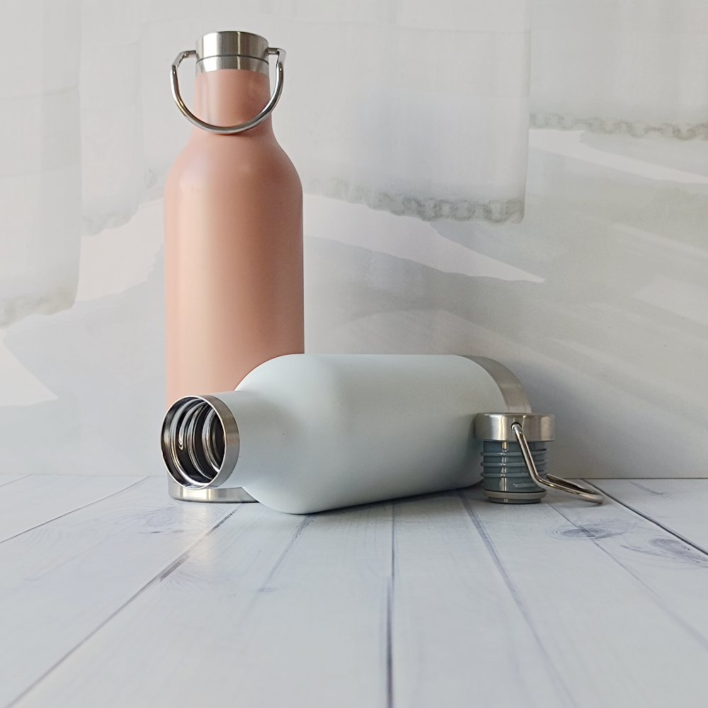 Custom Double Wall Stainless Steel Insulated Water Bottle Vacuum Flask Sport Drink Water Bottle With Stainless steel handle