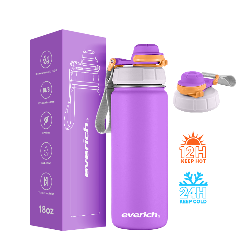 Stainless Steel Water Bottle insulated vacuum flask thermos double wall 304 heat preservation with multi lid