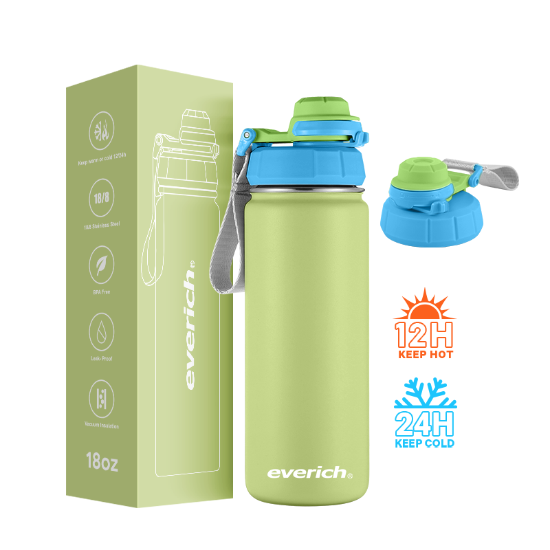 Stainless Steel Water Bottle insulated vacuum flask thermos double wall 304 heat preservation with multi lid