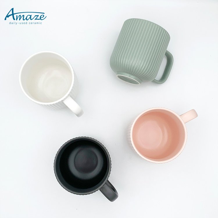 Wholesale bulk modern nordic matte ceramic latter coffee cup modern stoneware milk cereal mug with custom logo