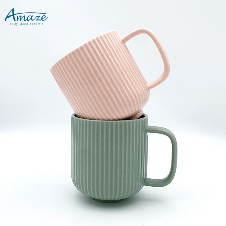 Wholesale bulk modern nordic matte ceramic latter coffee cup modern stoneware milk cereal mug with custom logo