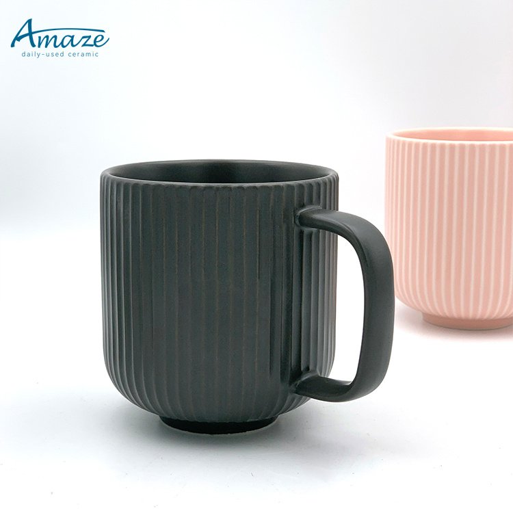 Wholesale bulk modern nordic matte ceramic latter coffee cup modern stoneware milk cereal mug with custom logo