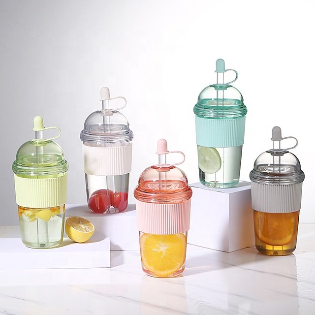 New Arrival Custom Logo Bubble Tea Tumbler Mug Plastic Reusable Boba Tea Cup With 14MM Bigger Straw Cups Manufacturer