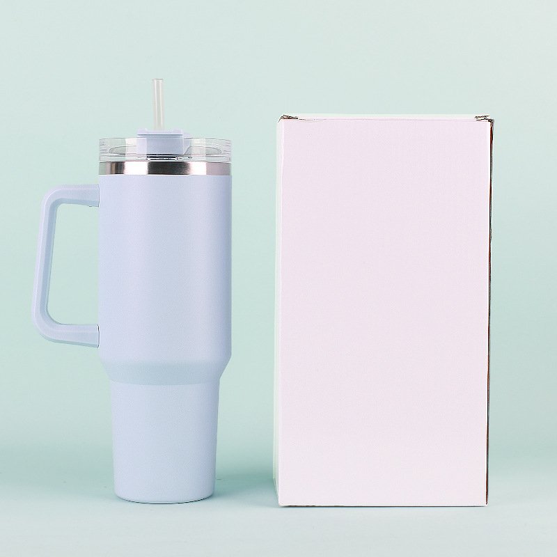 40oz Large Capacity Stainless Steel Car Mug 1200ml Handle Straw Beer Mug with Lid Drinkware for Adults Custom Logo