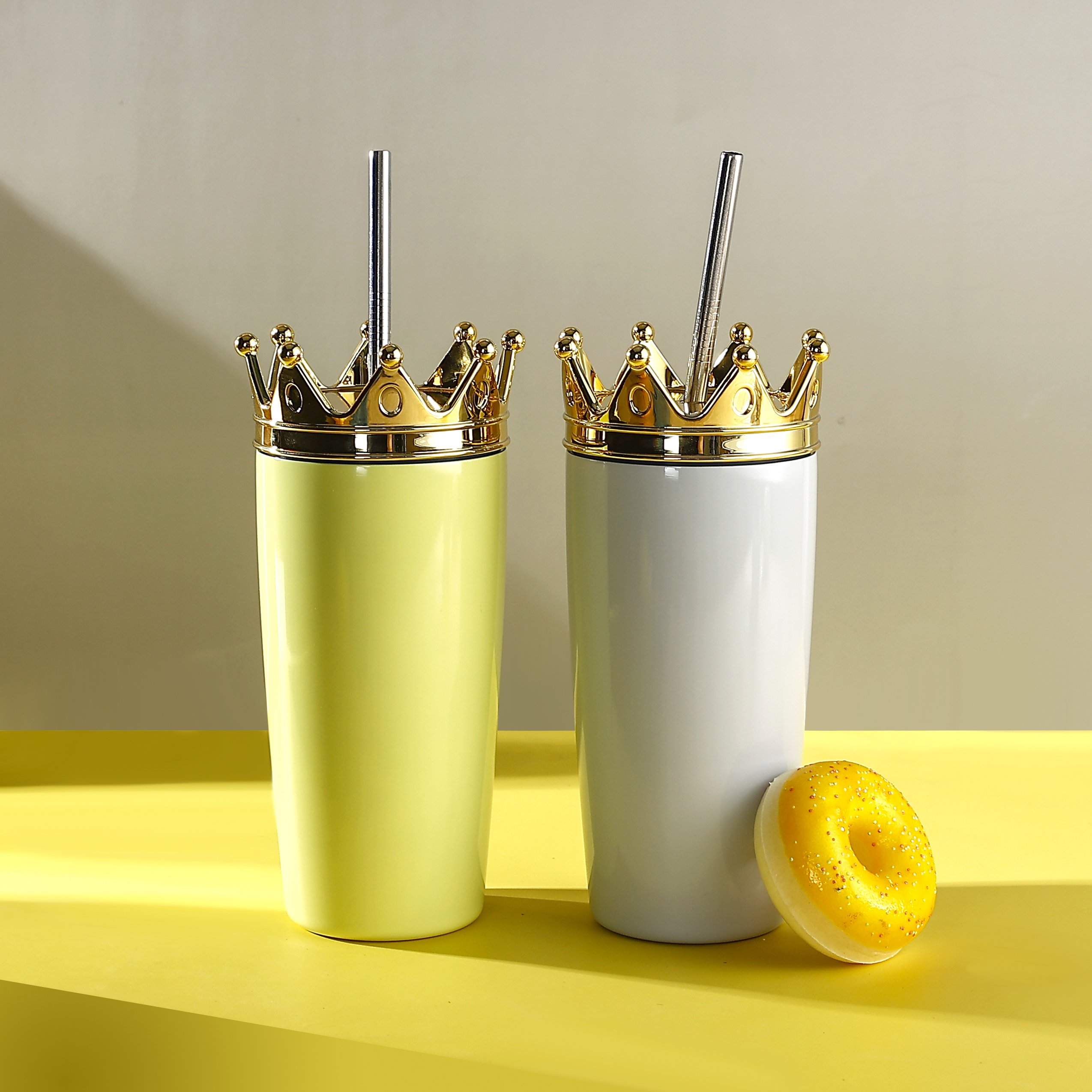 Reusable Stainless Steel Tumbler with Crown Lid Coffee Mug with Unique Design Christmas Gifts
