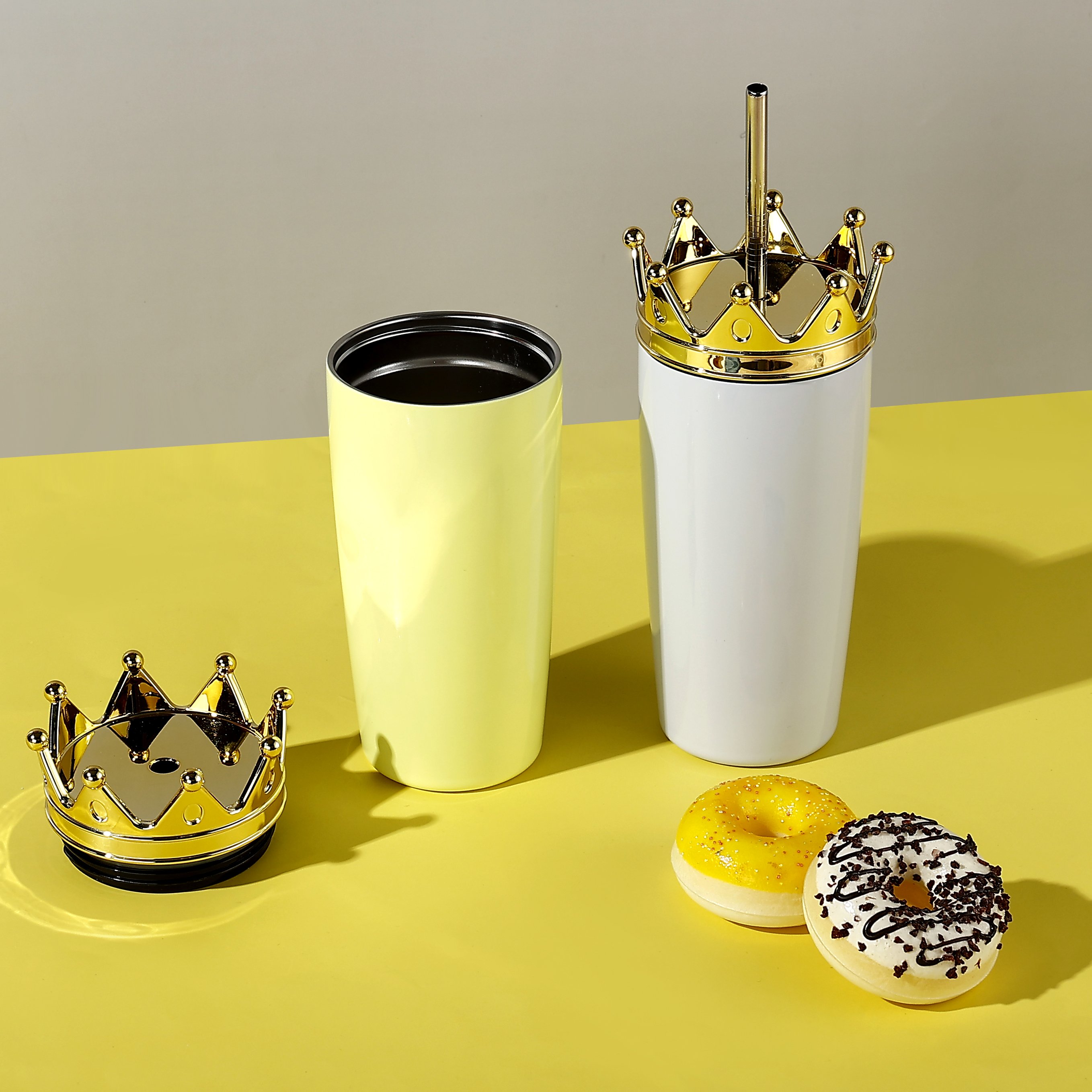 Reusable Stainless Steel Tumbler with Crown Lid Coffee Mug with Unique Design Christmas Gifts