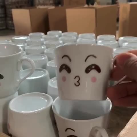 Creative ceramic cup opening small gift activity gift cartoon coffee cup Practical cup mug printed logo