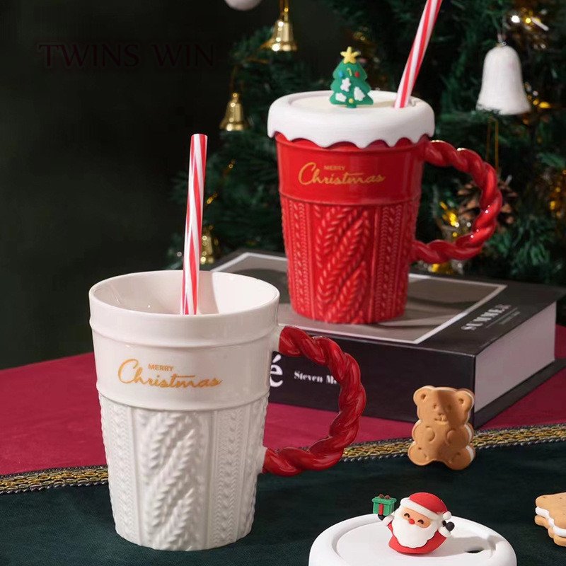 Cross border Christmas tree ceramic water cup Creative Christmas mugs CUP 2064