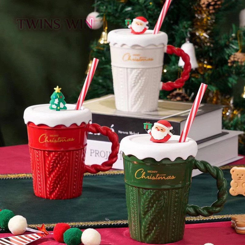 Cross border Christmas tree ceramic water cup Creative Christmas mugs CUP 2064