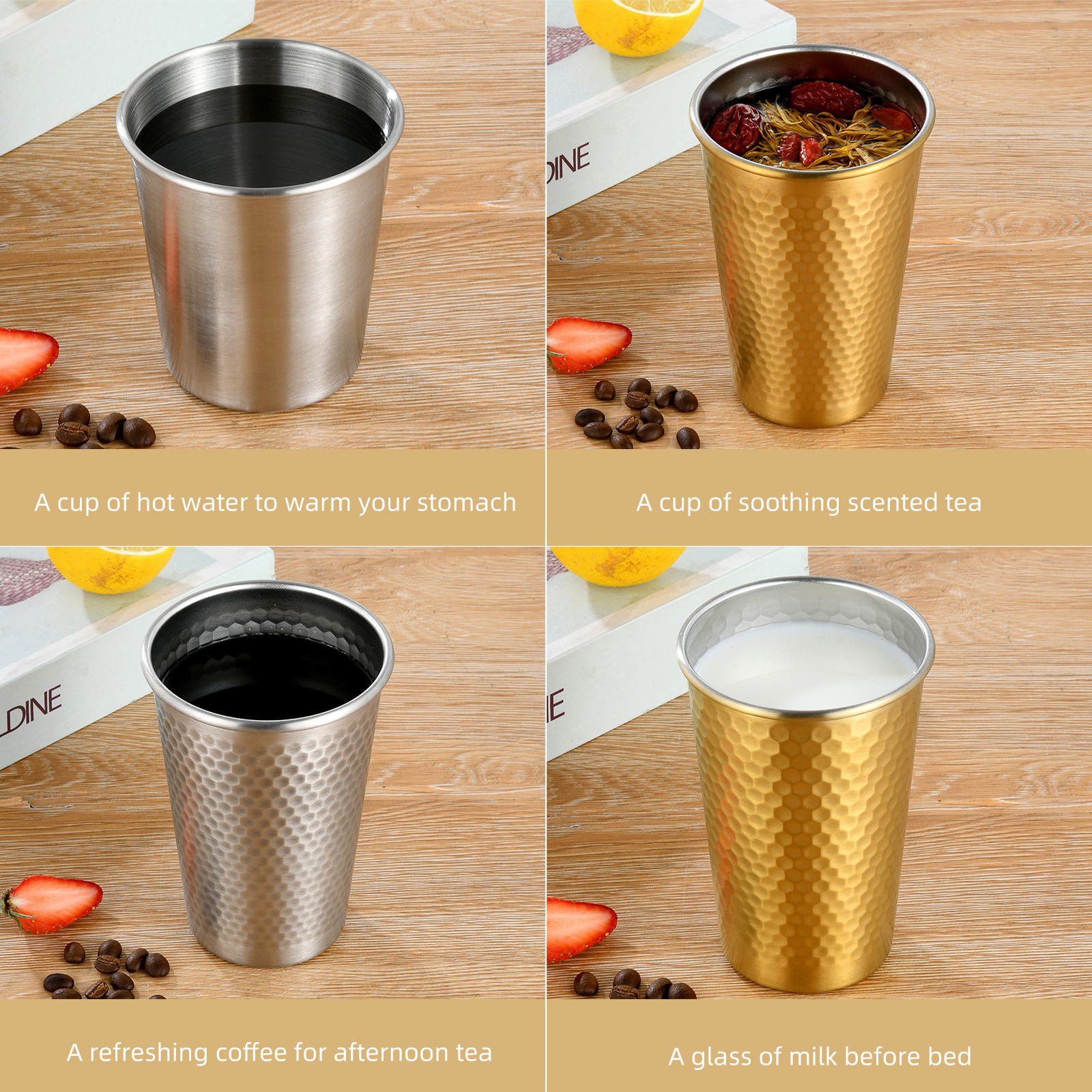Korean-Style Beer Mug Drink Stainless Steel Drinking Cup Travel Coffee Mug Water Tumbler Pint Tea Cup Mugs