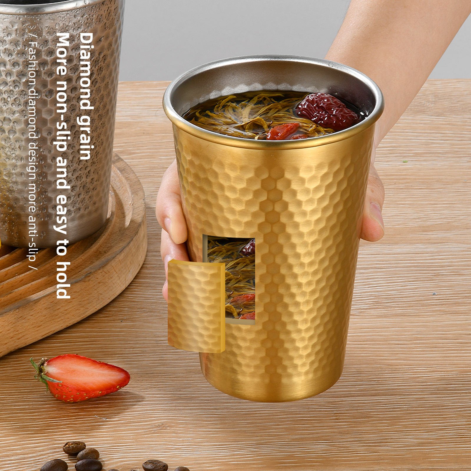 Korean-Style Beer Mug Drink Stainless Steel Drinking Cup Travel Coffee Mug Water Tumbler Pint Tea Cup Mugs