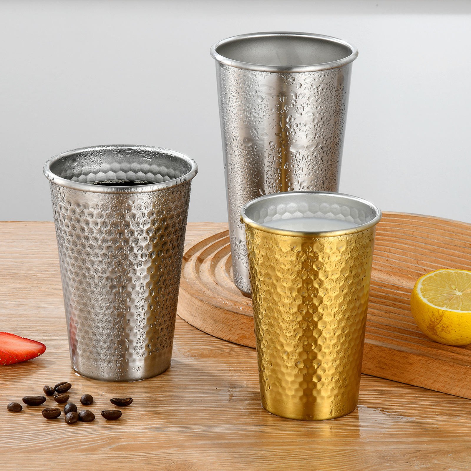 Korean-Style Beer Mug Drink Stainless Steel Drinking Cup Travel Coffee Mug Water Tumbler Pint Tea Cup Mugs