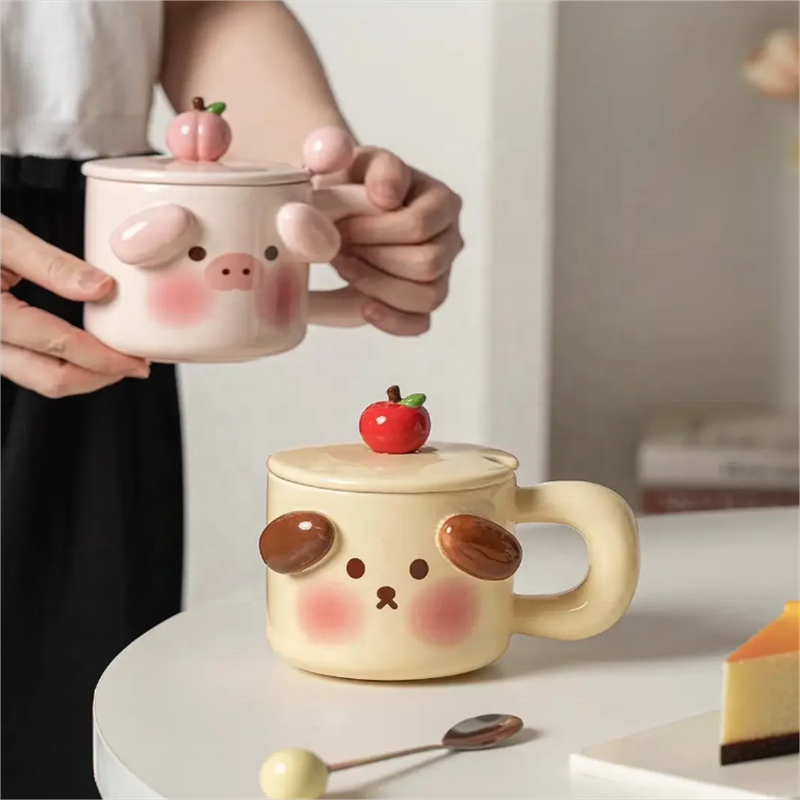 Cute Water Cup Cartoon 3D Cute Hand Paint Animal Ceramic Mug 3d Animal Mug Cartoon 3d Ceramic Coffee Mug