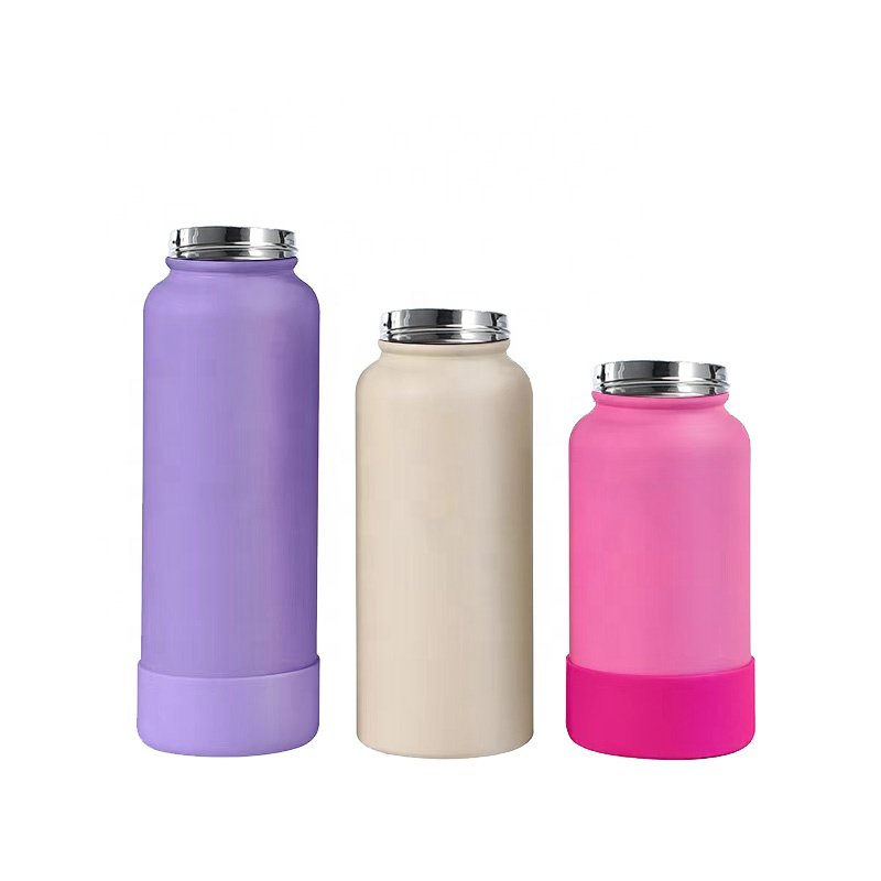 Customer Logo 22oz 32oz 40oz 64oz Rubber Painting Double Wall Vacuum Flask Insulated Stainless Steel Water Bottle thermo flask