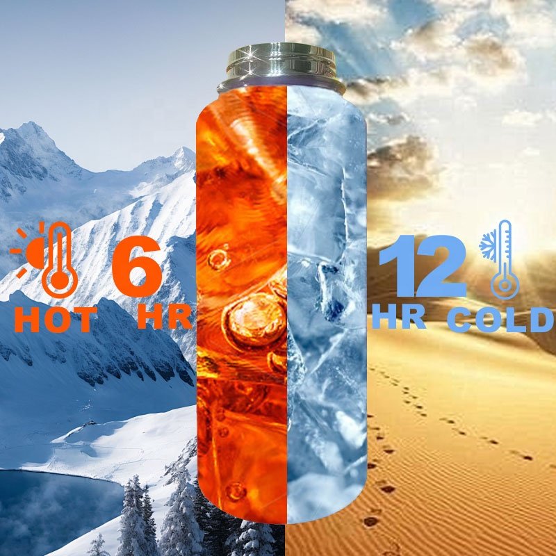 Customer Logo 22oz 32oz 40oz 64oz Rubber Painting Double Wall Vacuum Flask Insulated Stainless Steel Water Bottle thermo flask