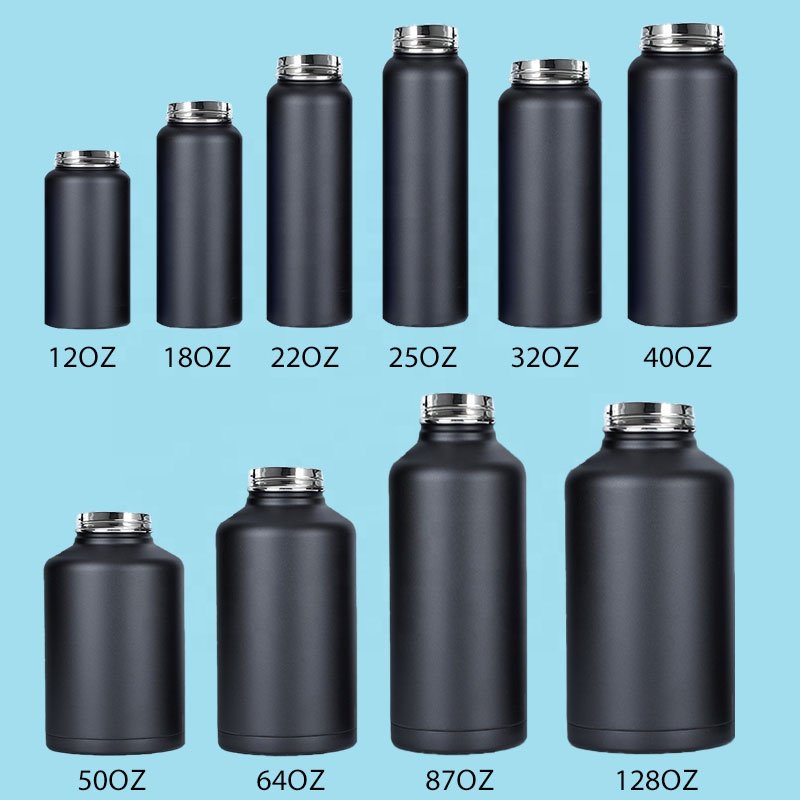 Customer Logo 22oz 32oz 40oz 64oz Rubber Painting Double Wall Vacuum Flask Insulated Stainless Steel Water Bottle thermo flask