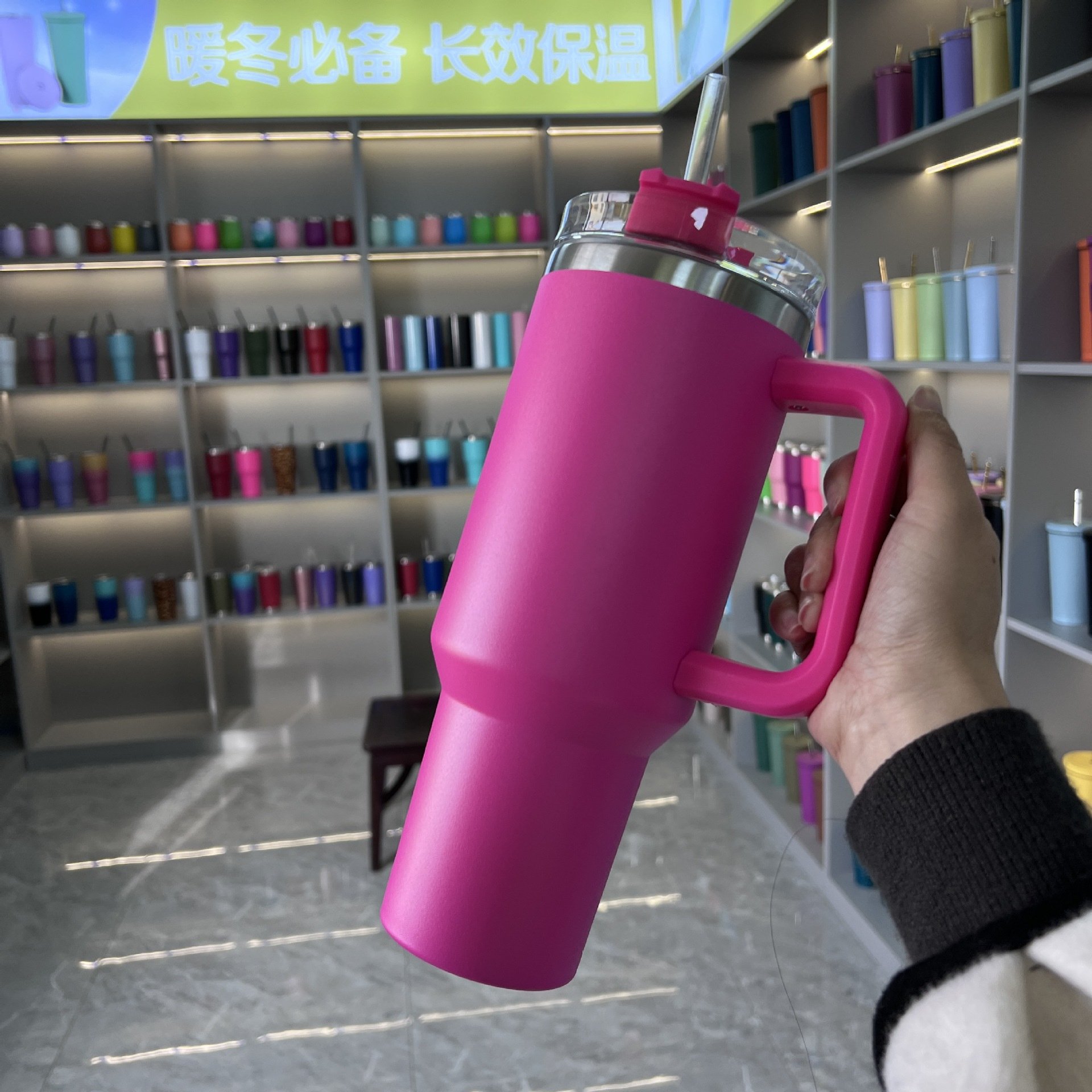 40oz 30 oz Tumbler with Handle Straw Lid Insulated Stainless Steel Travel Mug Water Bottle Ice Coffee Cup For Cold and Hot