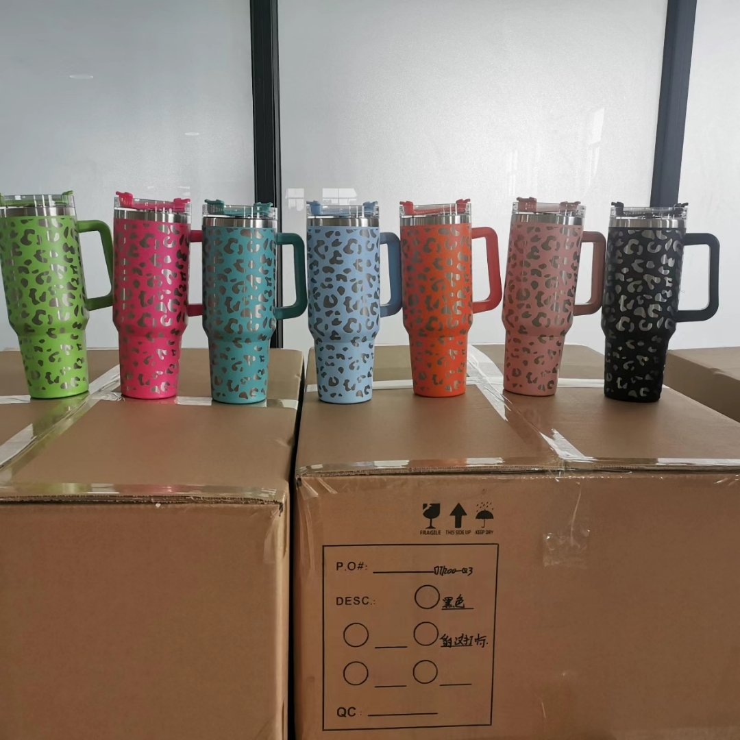 40oz 30 oz Tumbler with Handle Straw Lid Insulated Stainless Steel Travel Mug Water Bottle Ice Coffee Cup For Cold and Hot
