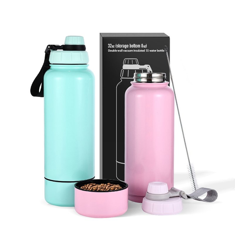 2023 popular 32 OZ pet bottles insulated Stainless steel sports water bottles with storage case