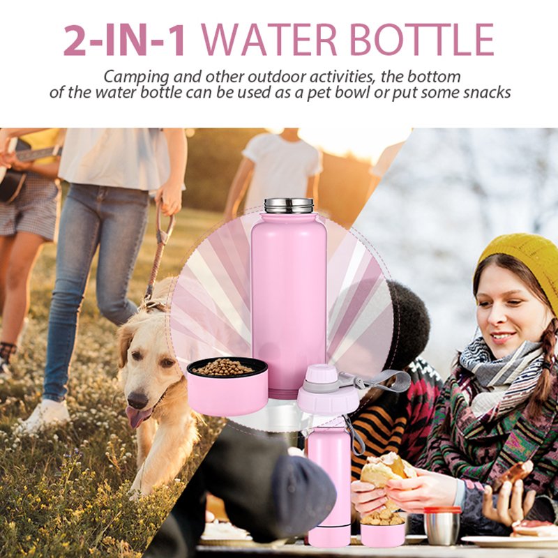 2023 popular 32 OZ pet bottles insulated Stainless steel sports water bottles with storage case