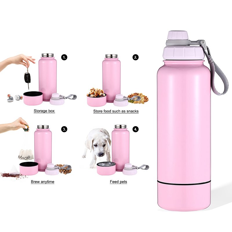 2023 popular 32 OZ pet bottles insulated Stainless steel sports water bottles with storage case