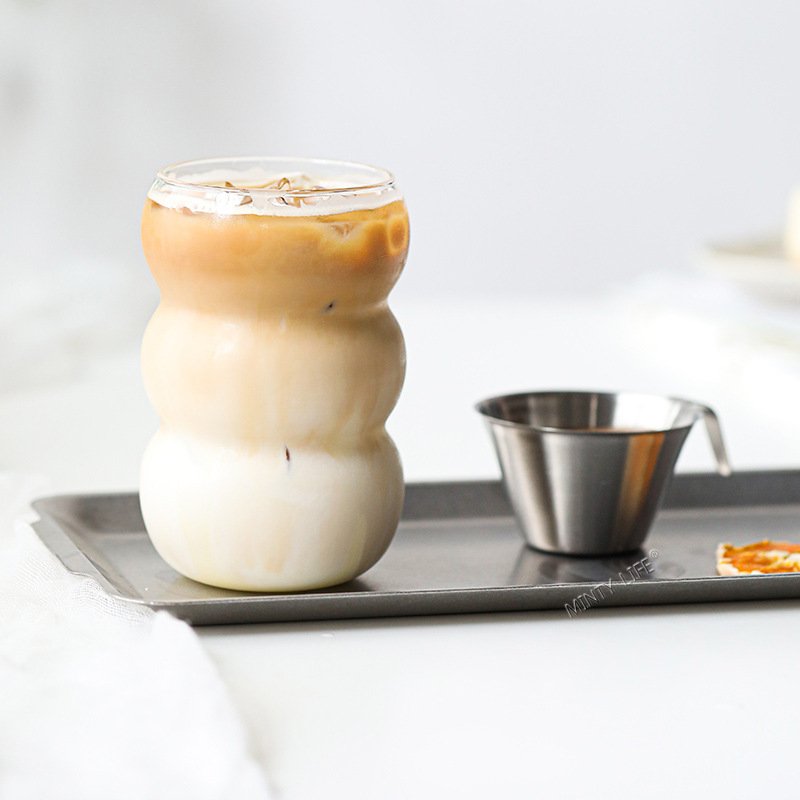 Large capacity glass candle ins coffee shop iced coffee cup juice glass mug