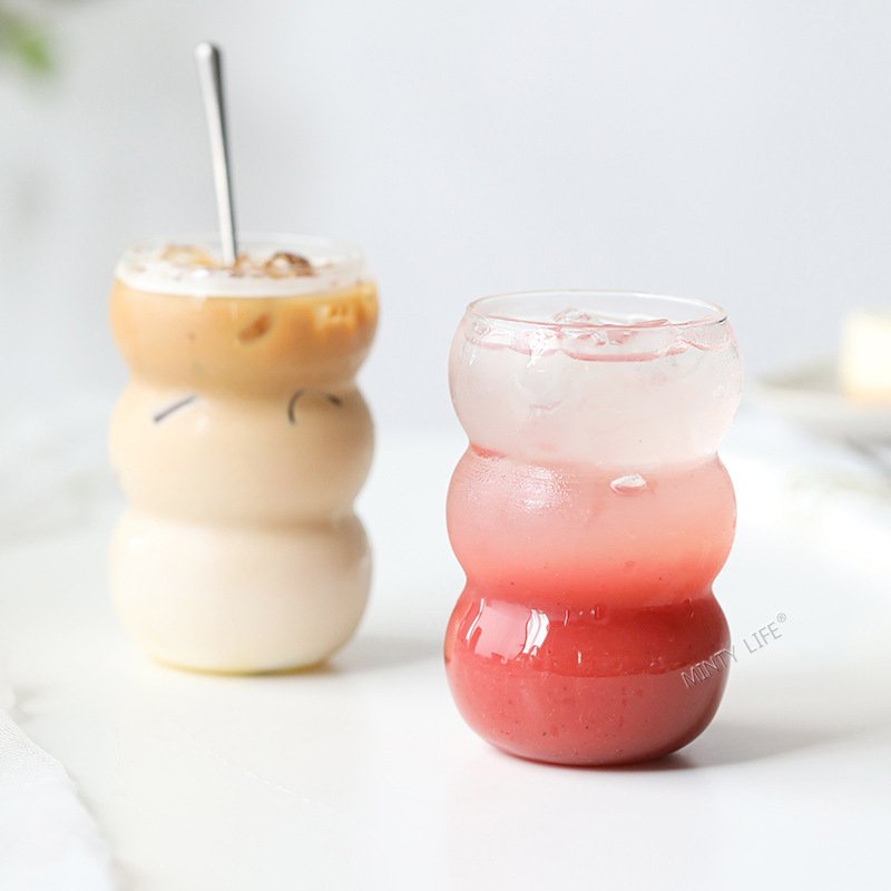 Large capacity glass candle ins coffee shop iced coffee cup juice glass mug
