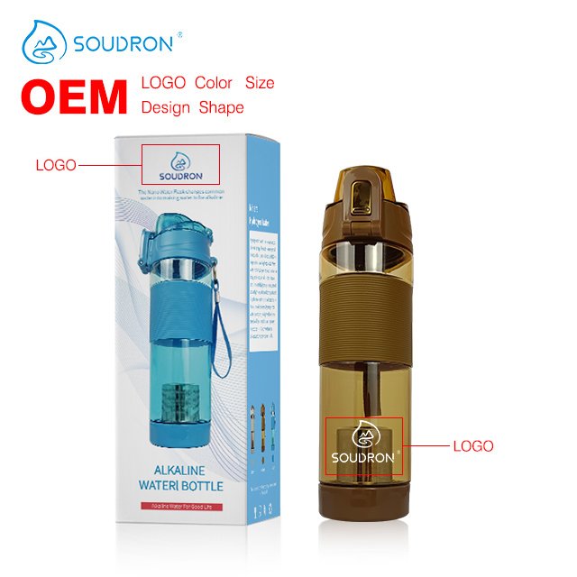 650ml hydrogen zinc water flask plastic sport bottle mineral stone water cup alkaline water bottle