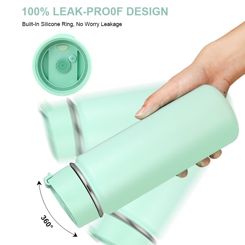 2024 New Design Wide Mouth Water Bottles Food Grade 304 Stainless Steel Vacuum Flask For Travel
