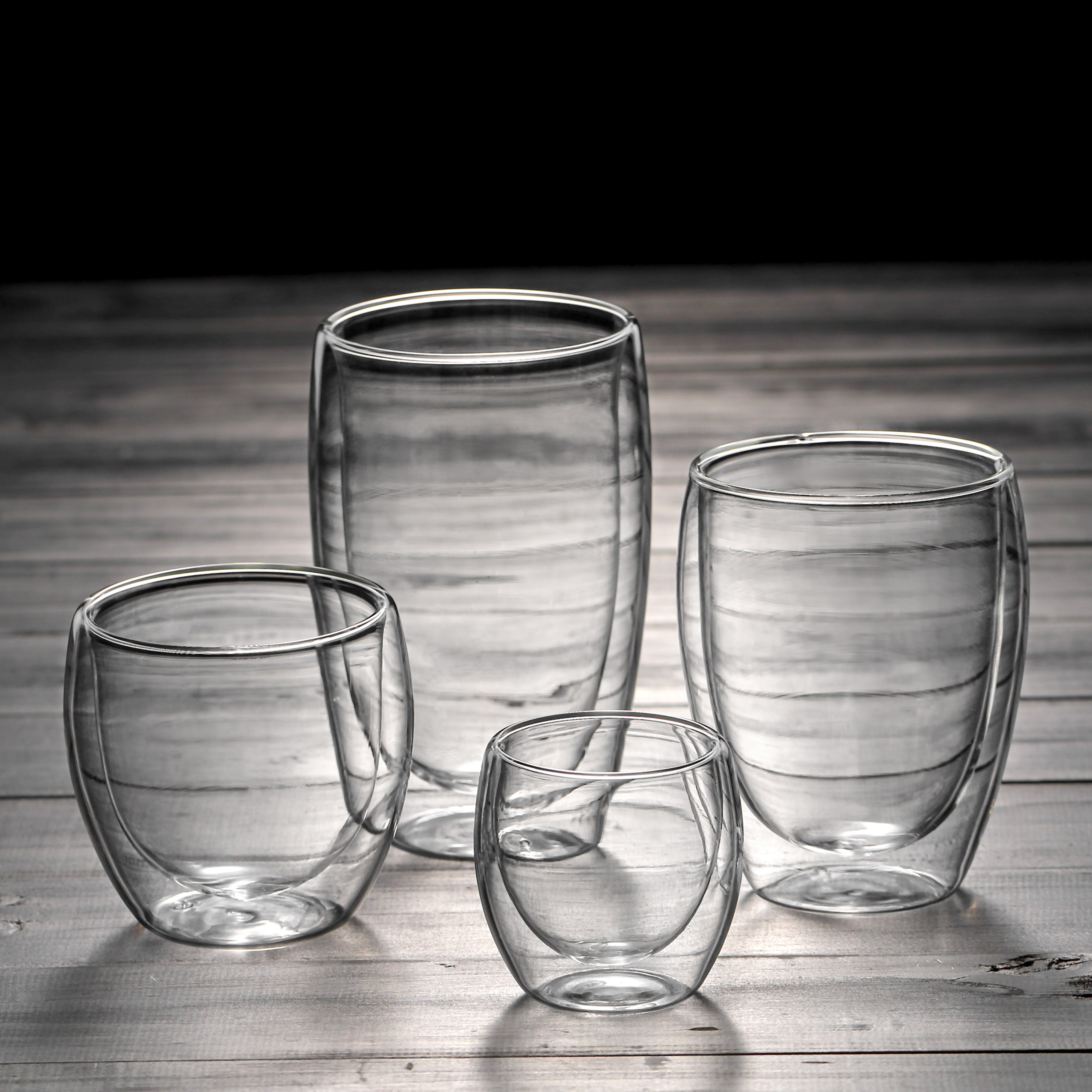 High quality Double Wall Thermal Insulated Drinking Glasses Coffee Mugs Glass Tea Cups