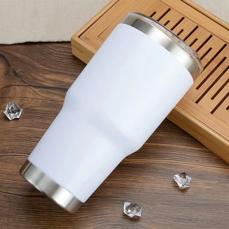 30oz Custom Thermo Cup Double Wall Vacuum Stainless Steel Coffee Cup Mug Sublimation Wine Travel Tumblers Wth Straw