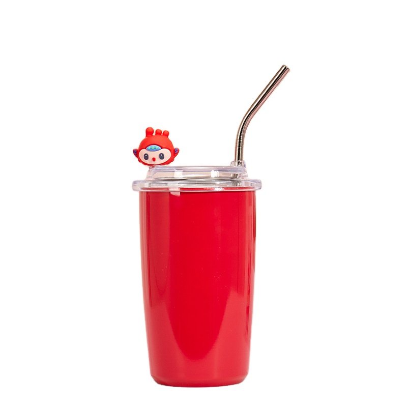 Stainless Steel Thermal Mug Straight Straw Cup Portable 20oz Water Tumbler Car Travel Cup Mug For Back to School