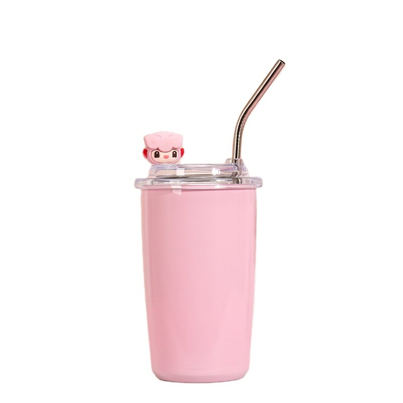 Stainless Steel Thermal Mug Straight Straw Cup Portable 20oz Water Tumbler Car Travel Cup Mug For Back to School