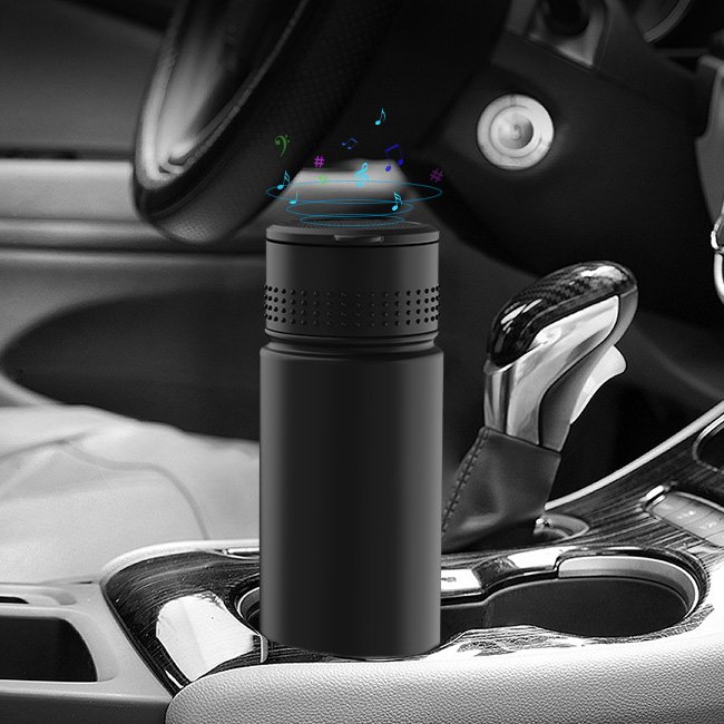 Music Smart Water Bottle Stainless Steel Thermos Tumbler Digital Vacuum Flasks with Bluetooth Speaker T23