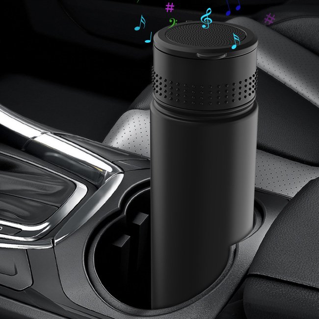 Music Smart Water Bottle Stainless Steel Thermos Tumbler Digital Vacuum Flasks with Bluetooth Speaker T23