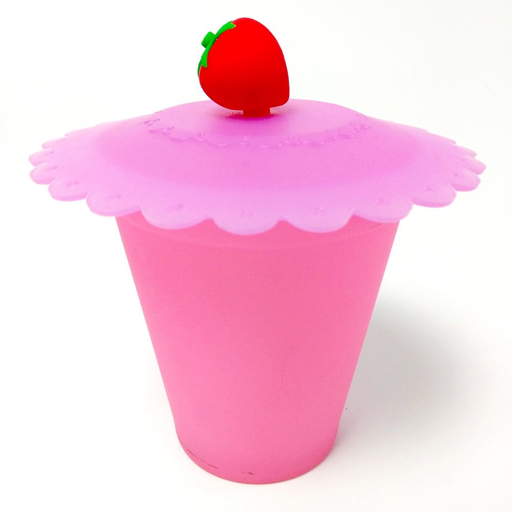 Cute Reusable Cup Lid Silicone Anti-dust Cup Cover Mugs Suction Cover