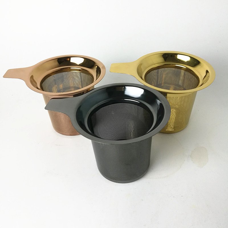 Extra Fine Mesh Tea Steeper Basket Filter Tea Strainer 304 Stainless Steel Tea Infusers with Silicone Lid for Teapot Mug Cup