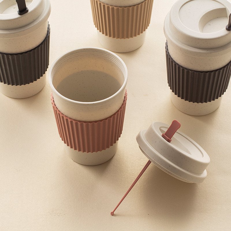 Creative Wheat Cup Carrying Rope Portable Coffee Mug Drinking Cup